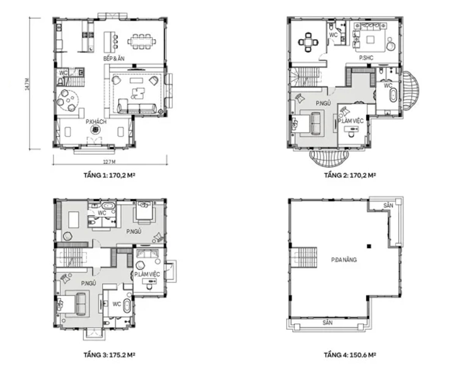 Thiết kế biệt thự đơn lập loại 1