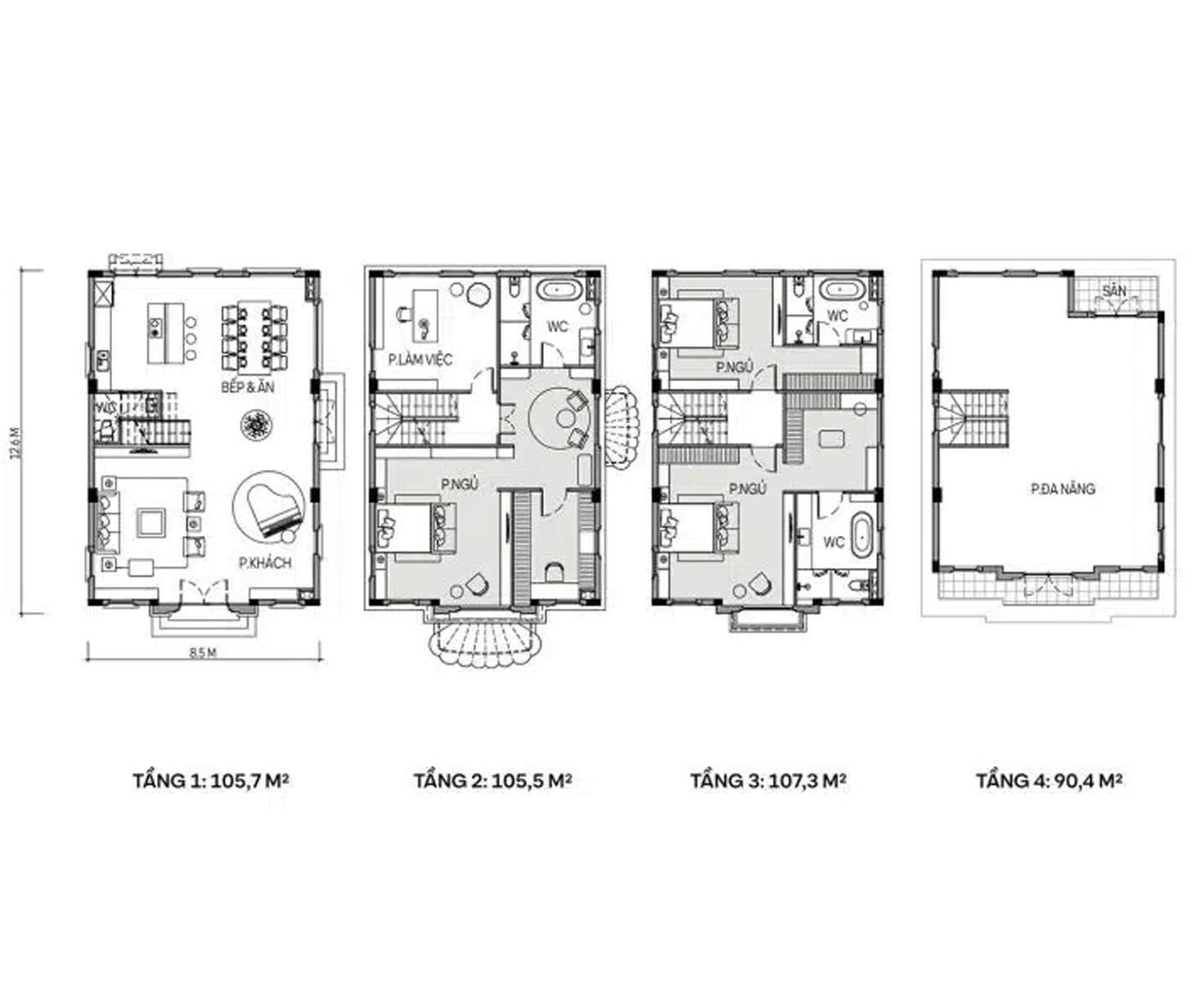 Thiết kế biệt thự đơn lập loại 2