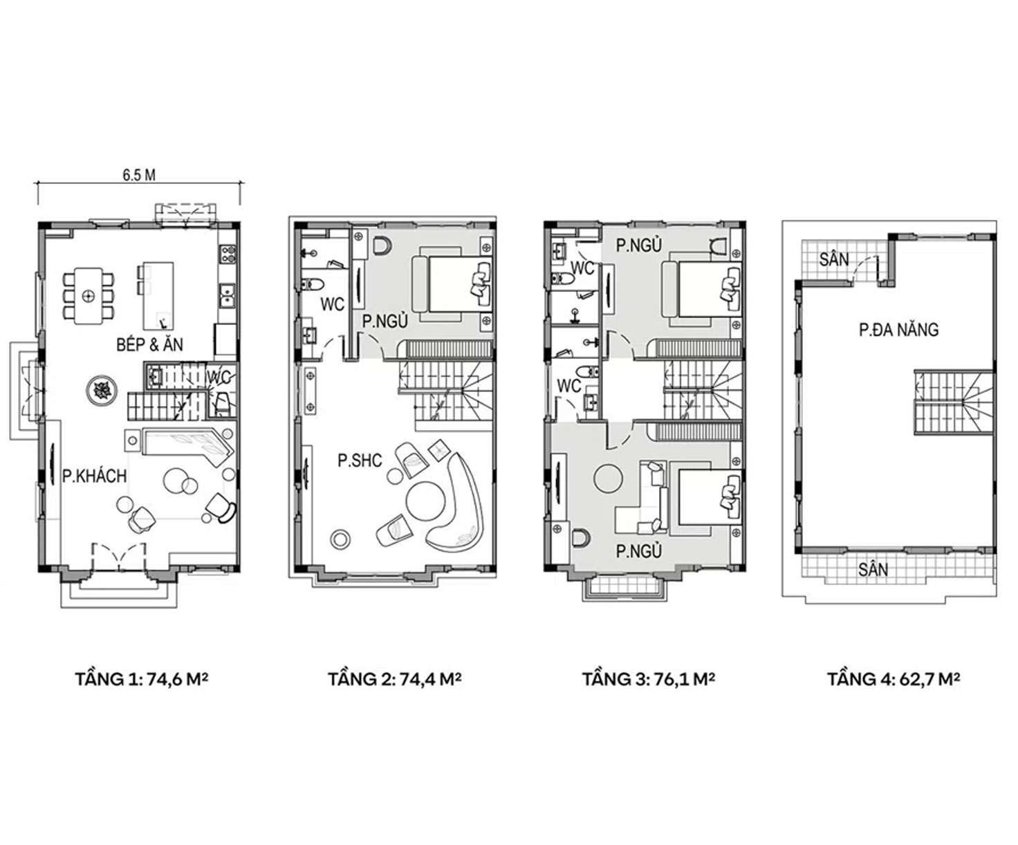 Mặt bằng thiết kế biệt thự song lập