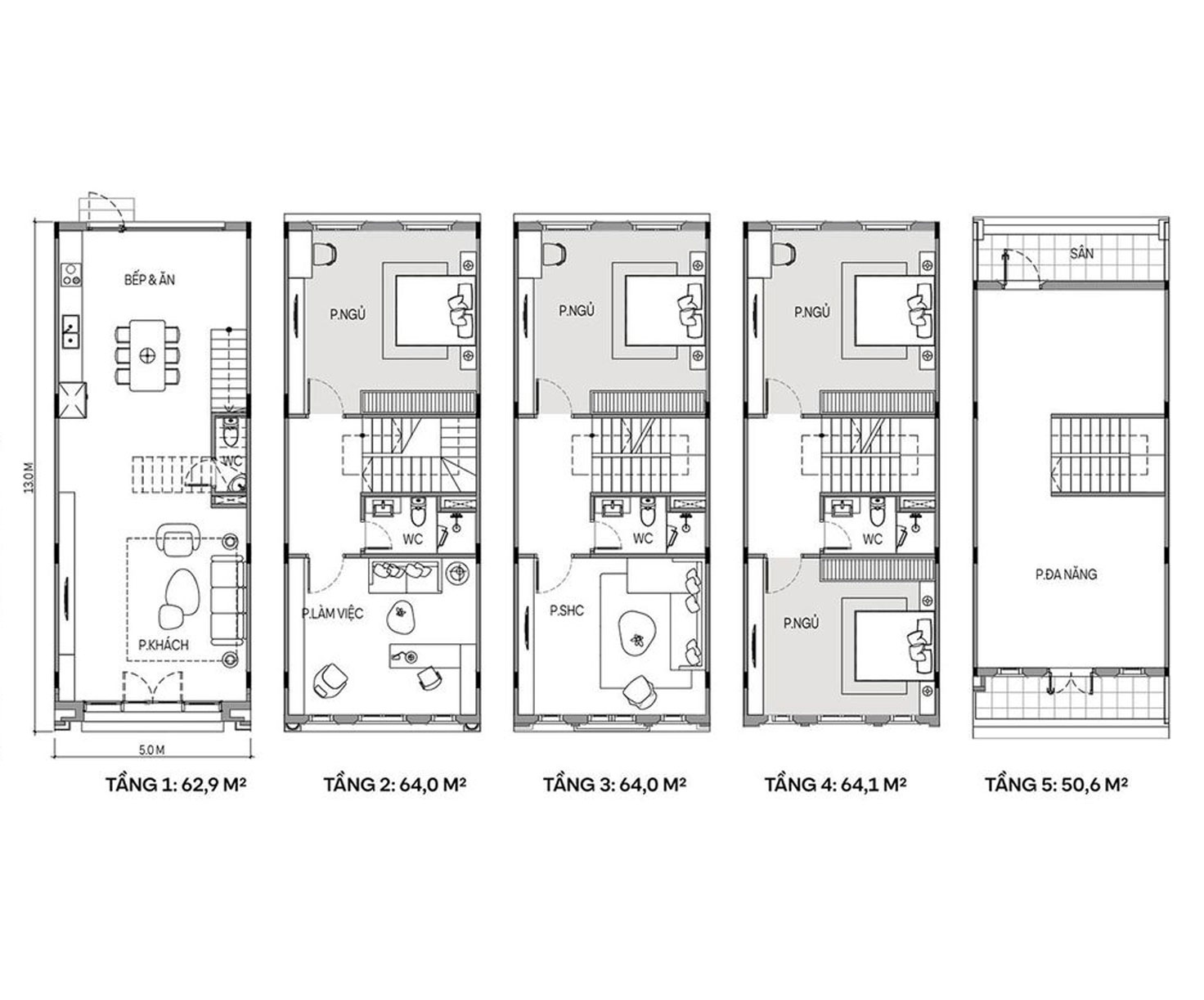 Mặt bằng Liền kề loại 1