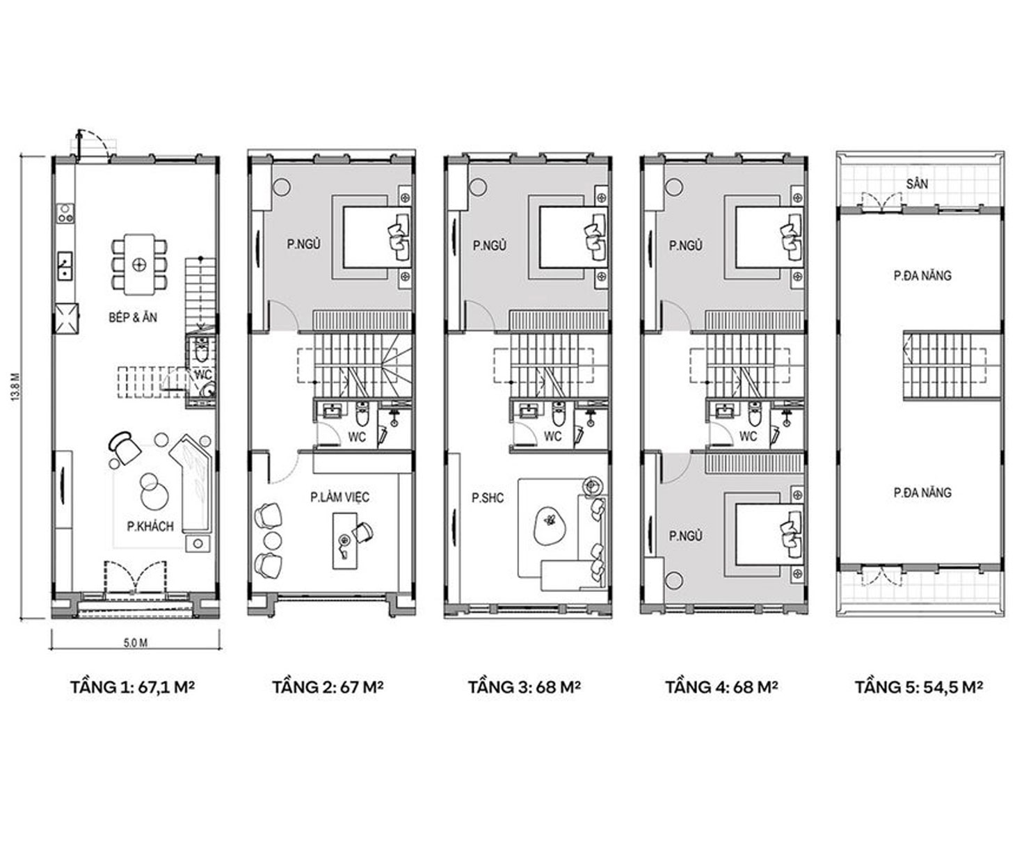 Mặt bằng Liền kề loại 2